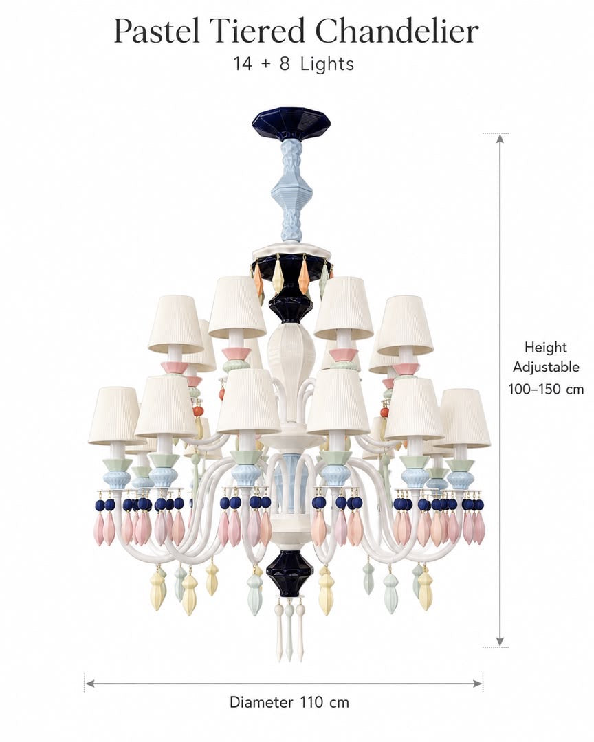 Belle Époque 22-Light Two-Tier Chandelier