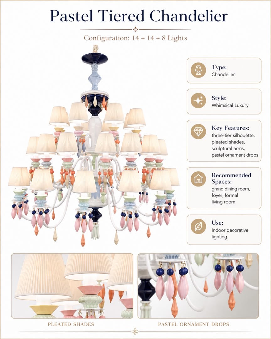 Belle Époque 36-Light Three-Tier Chandelier