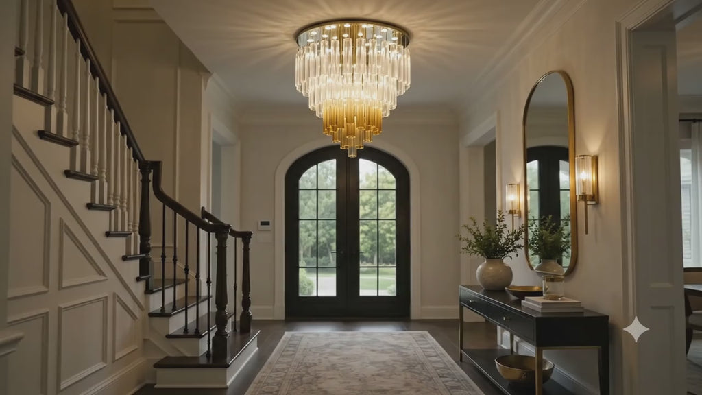 Tiered PMMA Crystal-Style Flush Mount Chandelier