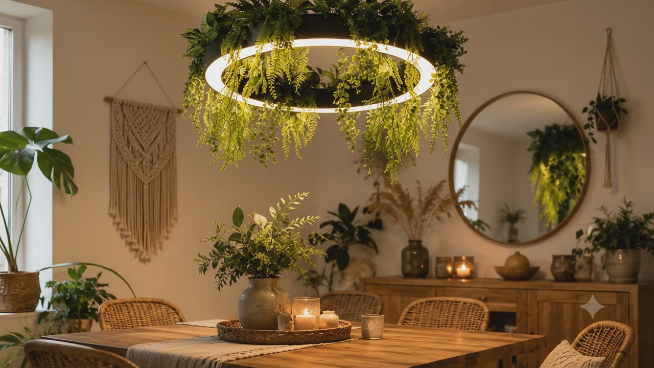 Botanical Halo Ring LED Pendant Light